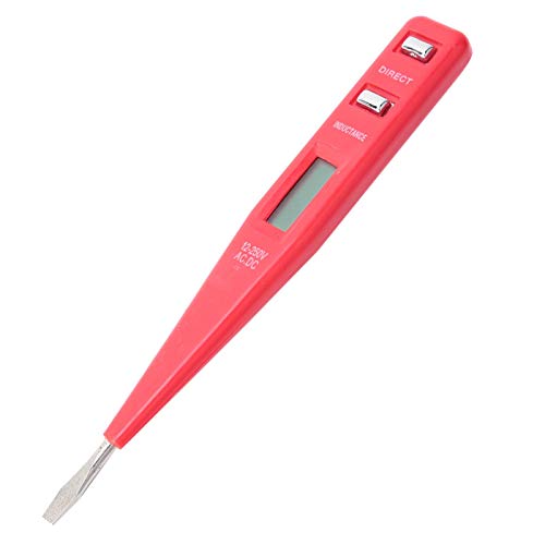 Heayzoki Stylo de détection d'électricité AC/DC, détecteur de testeur de Tension sans, testeur de Tension d'affichage numérique Multifonction 12-250V / 12-55V avec écran LCD