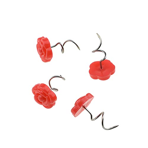 Yadaland 19Mm Length Twist Pins Hold Upholstery Cover Fasten Snugly Easy Installing Pig Tail Twist Design Stainless Steel Red Plastic Head 50 Pcs For Bed Skirt Recliner Sofa Cover Arm Protectors #TOP20