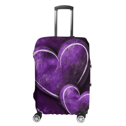 Housse anti-poussière cœurs violets résistante aux rayures pour grande valise de taille L