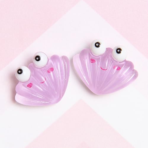 GALPADA 60個入り樹脂製人工海生生物アクセサリーセット カニ ヒトデ 貝殻のアソートカラー装飾 マイクロランドスケープ用の風景デコレーションDIYプロジェクトに最適な耐久性のある素材 ランダムカラー [3]