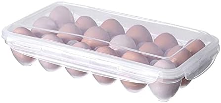 10/18 Grids Egg Container for Refrigerator, Egg Tray with Lid, Stackable Egg Container for Refrigerator (Size : 18 Grids) ()