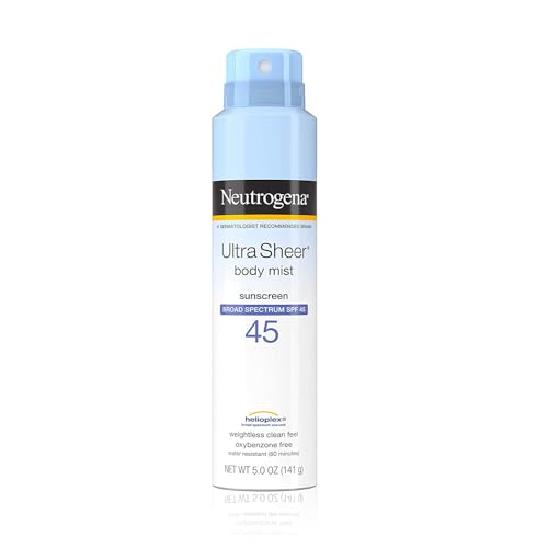 Neutrogena Ultra Sheer Body Mist Sunscreen, Broad Spectrum Spf 45, 5 Oz. (Pack of 3)