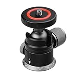 Poyinco Camera Tripod Mini Ball Head with 1/4' Hotshoe Mount Adapter 360 Degree Rotatable Aluminum Tripod Head for Monopod DSLR Cameras Phone Gopro Max Load 6.6lbs/3kg