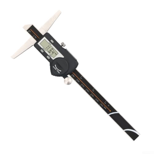 PureBowlic Calibre digital Vernier de profundidad 0-300 mm, acero inoxidable, IP54, impermeable, medidor digital electrónico con pantalla LCD, conversión de pulgadas/mm para mecanizado de uso civil (0