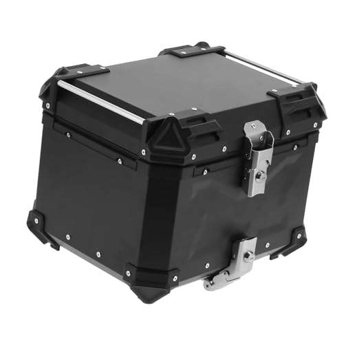Caja de equipaje para motocicleta, caja trasera universal para motocicleta, baúl de almacenamiento universal para scooter, caja trasera gruesa impermeable, resistente al agua y con absorción de impa