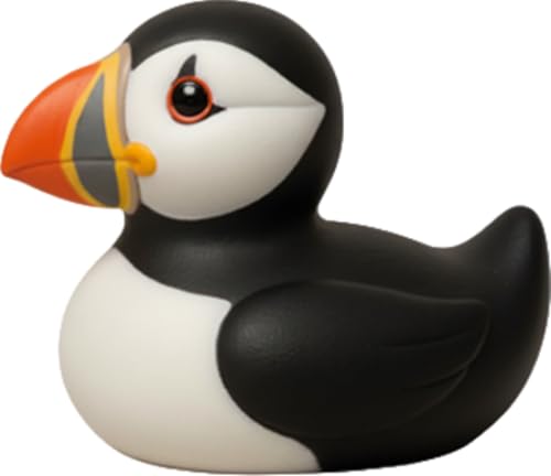 Puffin Rubber Duck 8.5cm Cute Seabird Bath Puffin Themed Floating Rubber Duck with Soft Durable Rubber Body Fun Water Play for Kids & Adults Coastal Wildlife Souvenir Gift