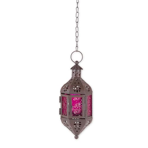 Zings & Thingz Beautiful Hanging Serenity Candle Lantern Lamp, Decorative Light Home Decor, 23" Tall, Mystical