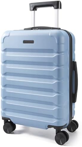 LIGHT FLIGHT Handgepäck Koffer Trolley, Erweiterbarer 55 x 38 x 22cm 360° | 33L-41L, ABS+PC, 3150g, 4 Doppel-Rollen Silent Spinner Rädern passend für (vor der Erweiterung) easyJet,