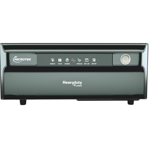 Image of Microtek Heavy Duty UPS 1750-vTURBO 12V DG | 1200W Digital Inverter with Bigger Transformer Fast Charging, Low Voltage Charging (90V), Long Backup, More Load & Battery Life | Home Use, 3 Year Warranty