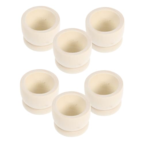 Cabilock 6Pcs Wooden Egg Holders Unpainted Cup Stands for for Themed Events and Family Gatherings Wooden Egg Cup Holder