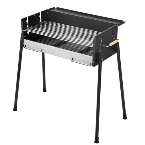 Camping Barbacoa de carbón portátil y plegable – Barbacoa al aire libre sin humo para jardín (Para 5 personas o más, estilo minimalista moderno)
