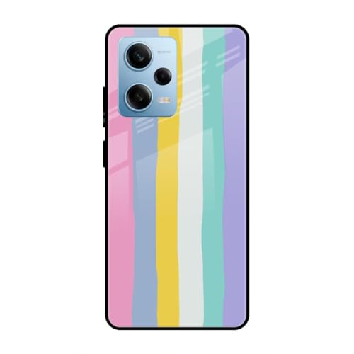 Image of SmashItUp Rainbow | Multicolour | Pattern | Pink Designer Printed TPU Metal Case Mobile Back Cover for Redmi Note 12 Pro 5G