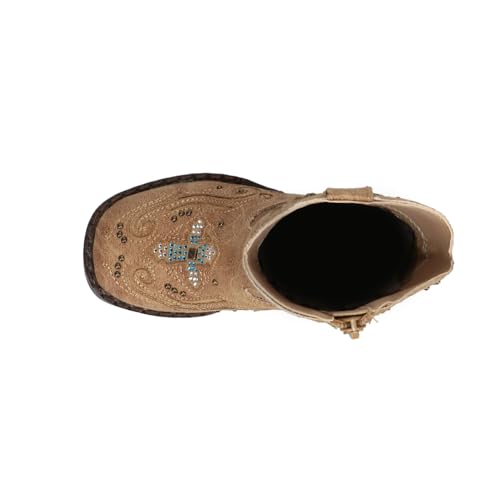 ROPER Toddler Girls Faith Rhinestone Inlay Square Toe Casual Boots Mid Calf - Brown4