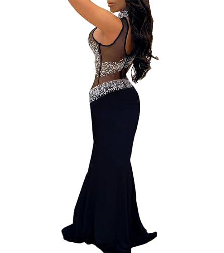 Image of Nagfar Women Rhinestone Sequin Birthday Party Sexy New Year Formal Dress