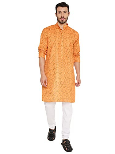 Image of Maharaja Traditional Printed Linen Kurta Pyjama Set for Men