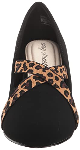Easy Street Women's Zaylee Dress Shoe Pump, Black Lamy/Black Leopard/Gore, 6.5 #TOP1