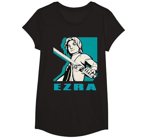 Star Wars Rebels Ezra T-Shirt, Girls, Black, Medium