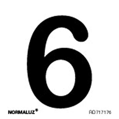 Normaluz Rd717176 - Señal Adhesiva Cuadrada Número 6 Acero Inoxidable Adhesivo 0,8 Mm 5X5 Cm