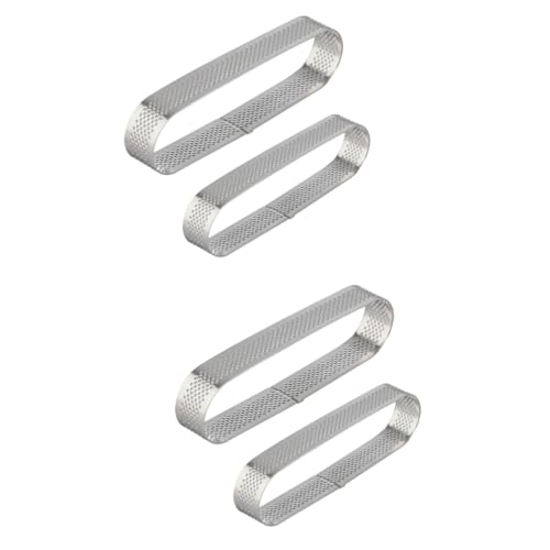 Cabilock 2sets Oval Cake Molds Baking Tartlet Moulds Vent Holes Mousse Ring Tiramisu 2pcs*2