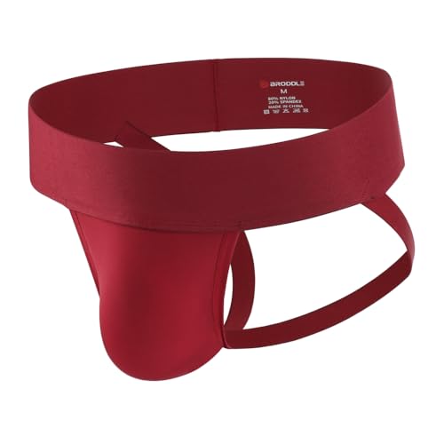 BRODDLE Men's Jockstrap Nylon Pouch 2.5 Inch Wide Band Performance Workout Daily Sports Athletic Supporters