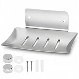 QWORK® Seifenhalter mit Abflussloch-Design - aus Edelstahl 304 - Rostfreie Seifenschale für...