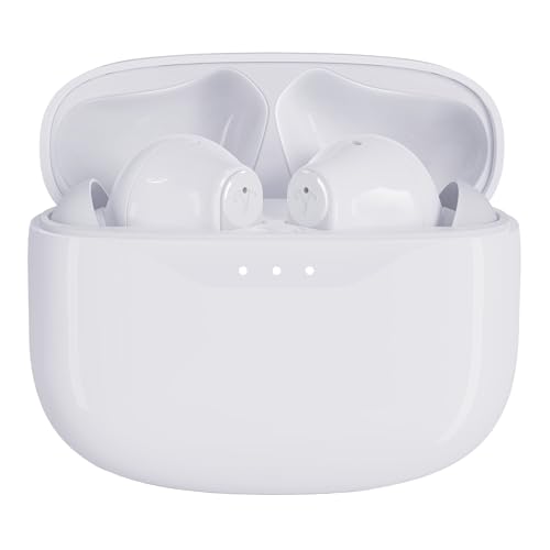 Image of Soundwave A1 Plus (2025 Edition) Active Noise Cancelling Earbuds, 6 Mics, 48H Total Playtime, 15 Mins = 6 Hours Playtime - White