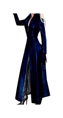 Trench-coat automne-hiver femme veste longue similicuir