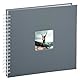 Hama Fotoalbum 28x24 cm (Spiral-Album mit 50 weißen Seiten, Fotobuch mit Pergamin-Trennblättern, Album zum Einkleben und Selbstgestalten) grau (Packung mit 2)