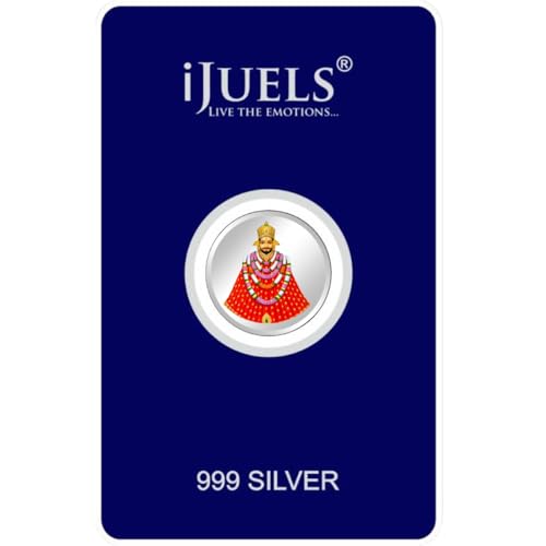 Image of iJuels 999 Purity BIS Hallmarked and Certified Pure Silver 1 Gram Silver Coin with certificate of Authenticity I Available in different designs