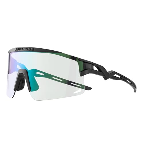 Image of ROCKBROS Cycling Glasses Color-Changing UV Protection Windproof(Black) | Auto-Color Lens, UV Anti-Glare, PC+TR90 Frame, Myopia Frame, Removable Nose Pad, Wind /Sand Protection