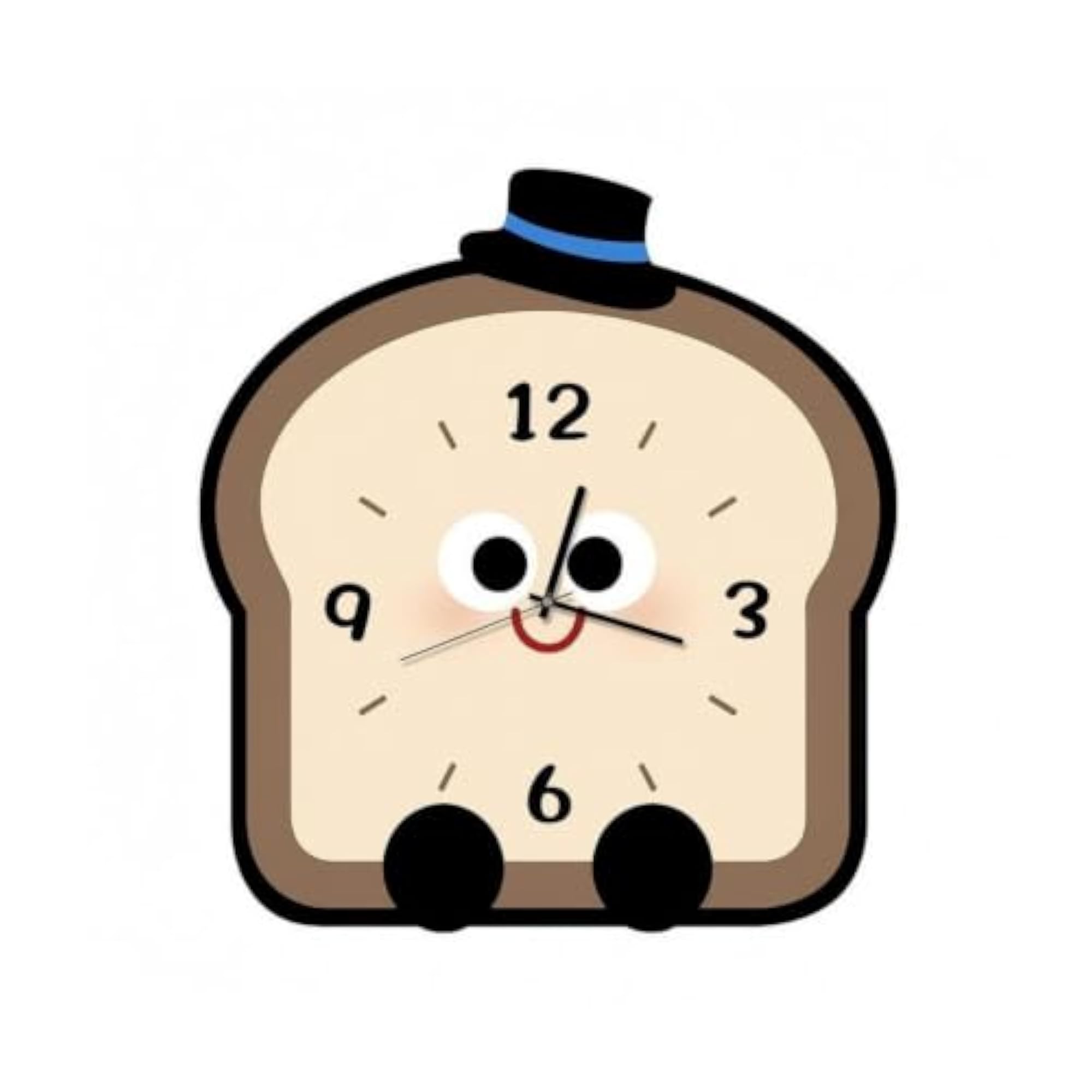 Cartoon Bread Clock, Compact Tabletop Size
