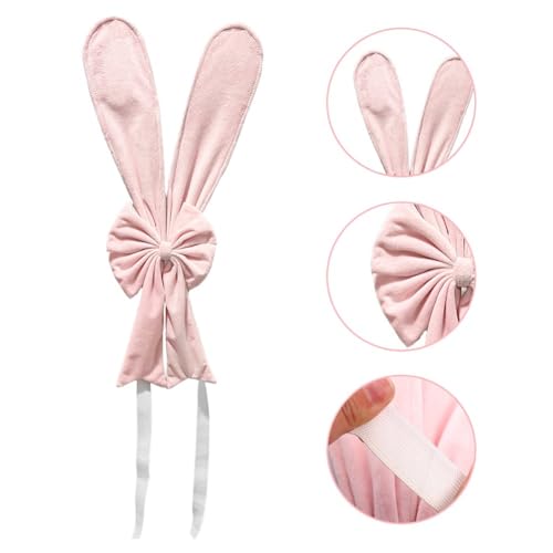 Housse de chaise lavable et extensible avec oreilles de lapin de Pâques pour dossier - 3