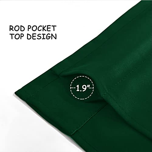 Christmas Decoration Hunter Green Valances For Windows - Rod Pocket Room Darkening Window Valance Curtains 18 Inch Length 2 Panels - Short Valances For Kitchen/Bathroom/Living Room/Bedroom/Cafe 42X18 #TOP3