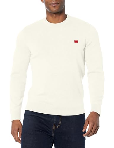 Image of HUGO Men's Small Woven Label Cotton Sweater