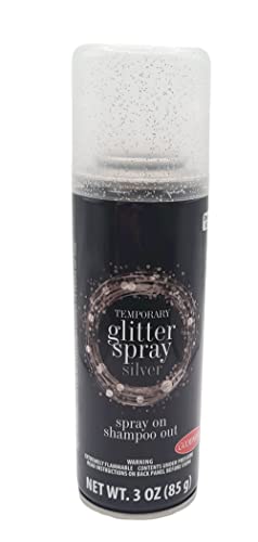 SILVER GLITTER Spray on Hair Color 3 oz GoodMark (Silver Glitter)
