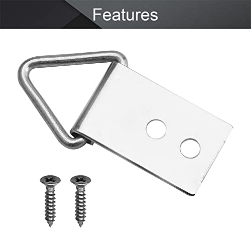 Image of MroMax 50PCS Ring Picture Frame Buckle 1.22 inch x 0.47 inch Silver Tone Assortment Kit for Home Decoration Picture Frames Photo Hanging Solutions