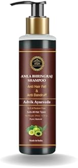 Advik Ayurveda Amla Bhringraj Shampoo for Hair Fall Control, 200ml | Anti-Hairfall and Anti-Dandruff | | For Hair Growth and Dandruff