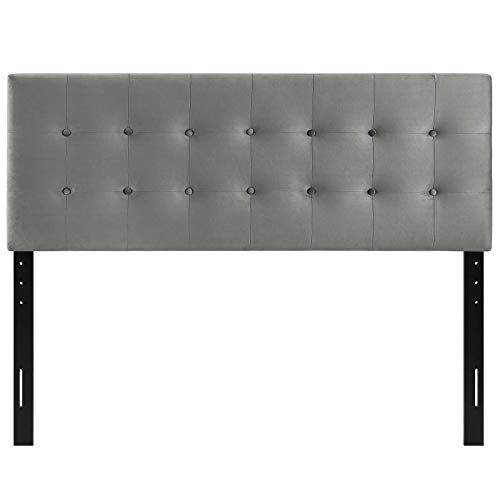 Image of Modway Emily King Biscuit Tufted Performance Velvet Headboard, Gray