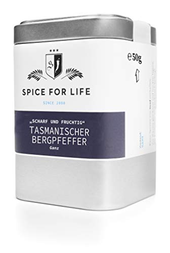 Spice for Life Tasmanischer Bergpfeffer - Tasmanische Pfefferbeeren sehr Scharf Edel Schwarz Ganz -...