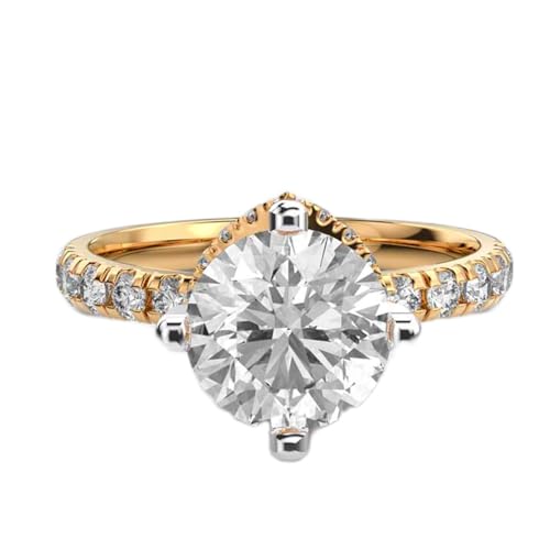 Bague moissanite argent 925 plaqué or solitaire femme