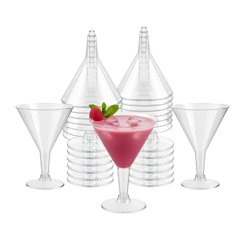 HOMESHOPA Clear Plastic Martini Cocktail Glasses 12 Pack 200ml Serving Glass Chip Resistant Perfect for Home Restaurants and Parties Espresso Martinis Prosecco Champagne Dishwasher Safe