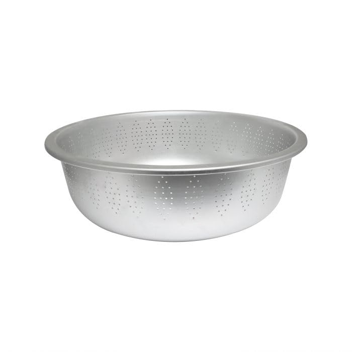 Thunder Group ALSB001 Asian Style Colander, 19-1/2" Dia. x 6"H, Perforated, Tapered Edges, Aluminum