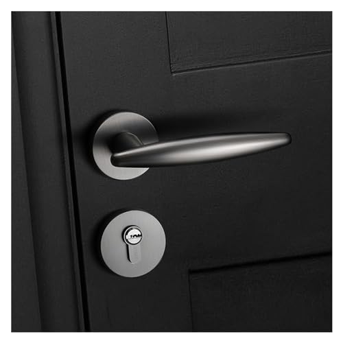 Serrure de porte de chambre silencieuse grise et noire modèle split moderne - 3