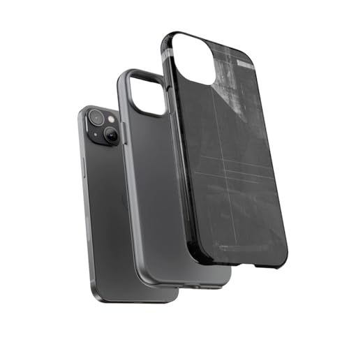 Coque iPhone 14 Plus noire et blanche rigide brillante motif géométrique - 3
