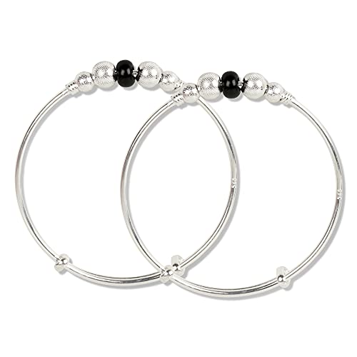 Silver Chest 925 Pure Silver Bangles for Baby Girl and Boy - Pack of 2 Silver Bracelet Pair for Kids