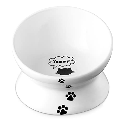 Y YHY Large Raised Cat Food Bowl, 7 Inch Tilted