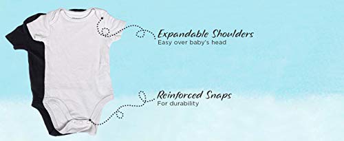 image for Hanes Baby Bodysuits, Ultimate Flexy Short Sleeve for Boys & Girls, 5-