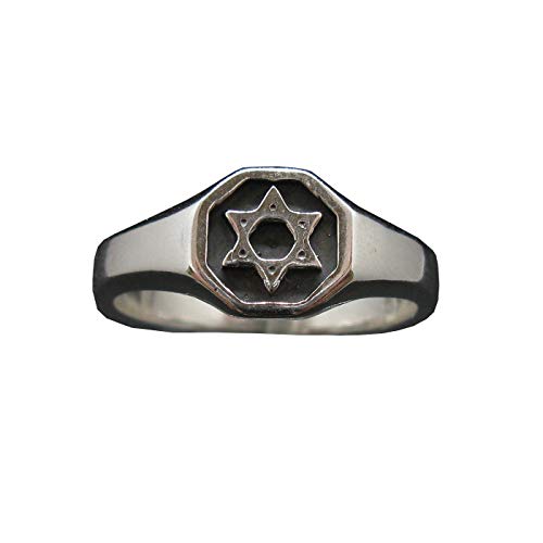 Bague Étoile de David argent 925 solide anti-allergie sans nickel