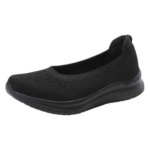 Zapatos De Moda Y Deporte Para Mujeres Alpargatas Planas Casual Pareja Verano Gran Tamaño Malla Ligero Zapatillas Al Aire Libre Baloncesto Paseo Y Compras, Negro , 38 EU
