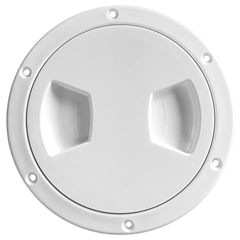 JZLiner Boat 5 Inch Inspection Port Boat Access Seal Kayak Hatch Plus RV Marine Tight Hole Cover Lid (White) Cover